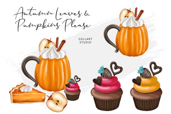 Capture Autumn's Charm: Hand-Drawn Food Illustrations for Creative Projects