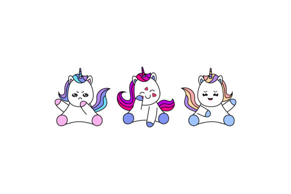 Charming Unicorn Kawaii Vectors for Playful Design Projects