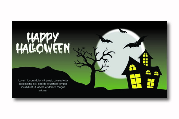 Elevate Autumn Designs with Halloween Poster Green Sky Illustrations