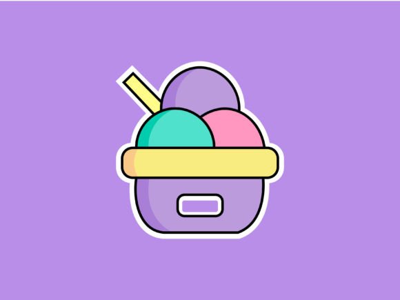 Festive & Fun: Mardi Gras Ice Cream Illustrations for Creative Projects