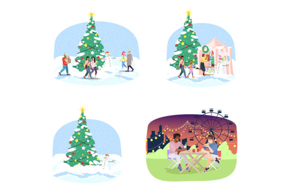 Fun Fair Flat Vector Illustrations Set: A Versatile Design Asset