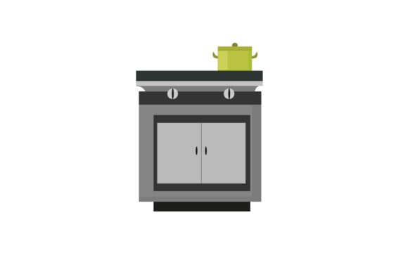 Kitchen Standing Gas Stove Illustrations: A Versatile Design Asset