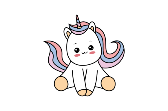 Unicorns Kawaii Vector Illustrations: Whimsical Design Assets