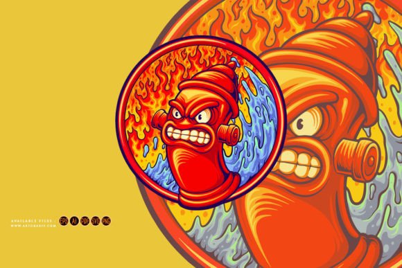 Unleash Spooky Fun with Scary Fire Hydrant Cartoon Illustrations